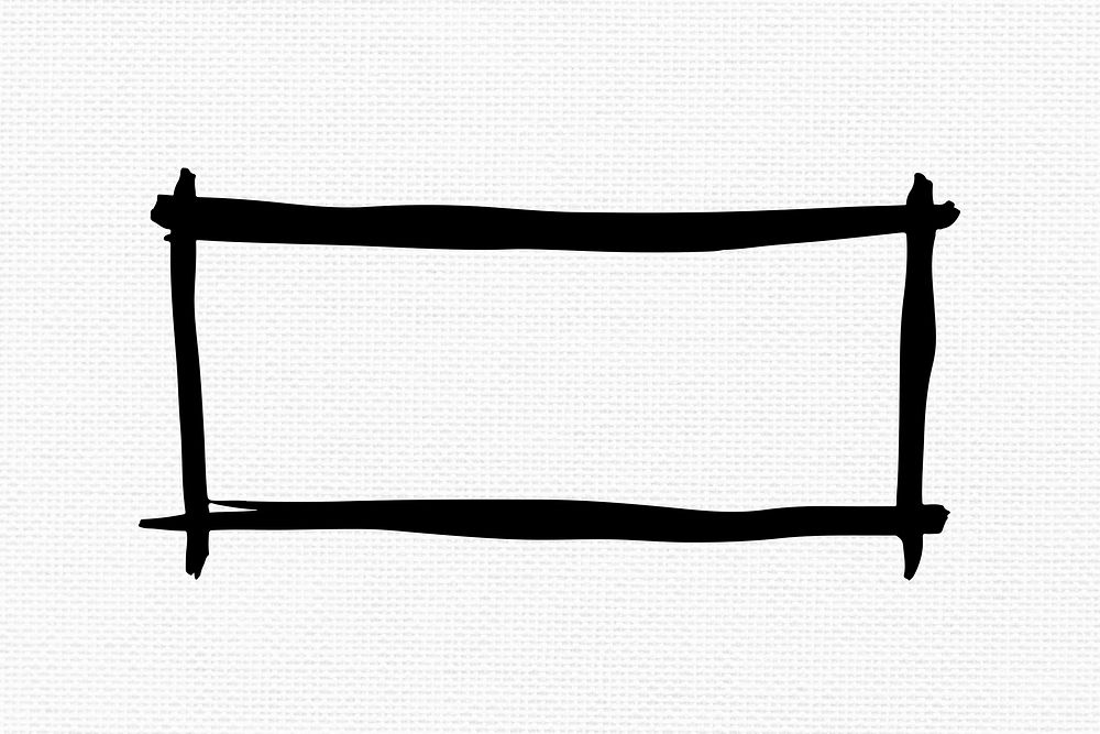 Black rectangle banner frame psd scribble