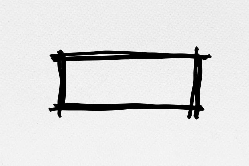 Black rectangle banner frame psd scribble