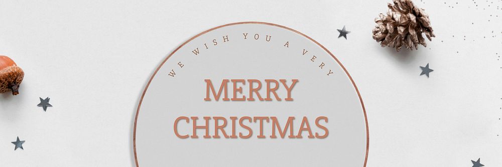 Christmas greeting vector template social media banner