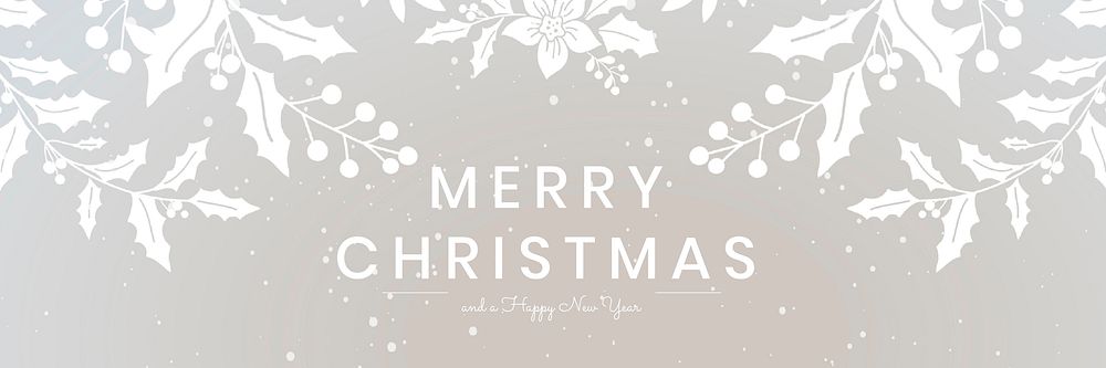 White Christmas greeting social media banner