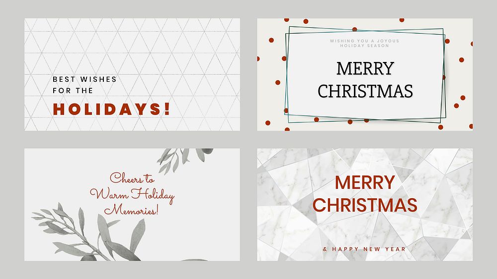 Christmas vector social media ads template set