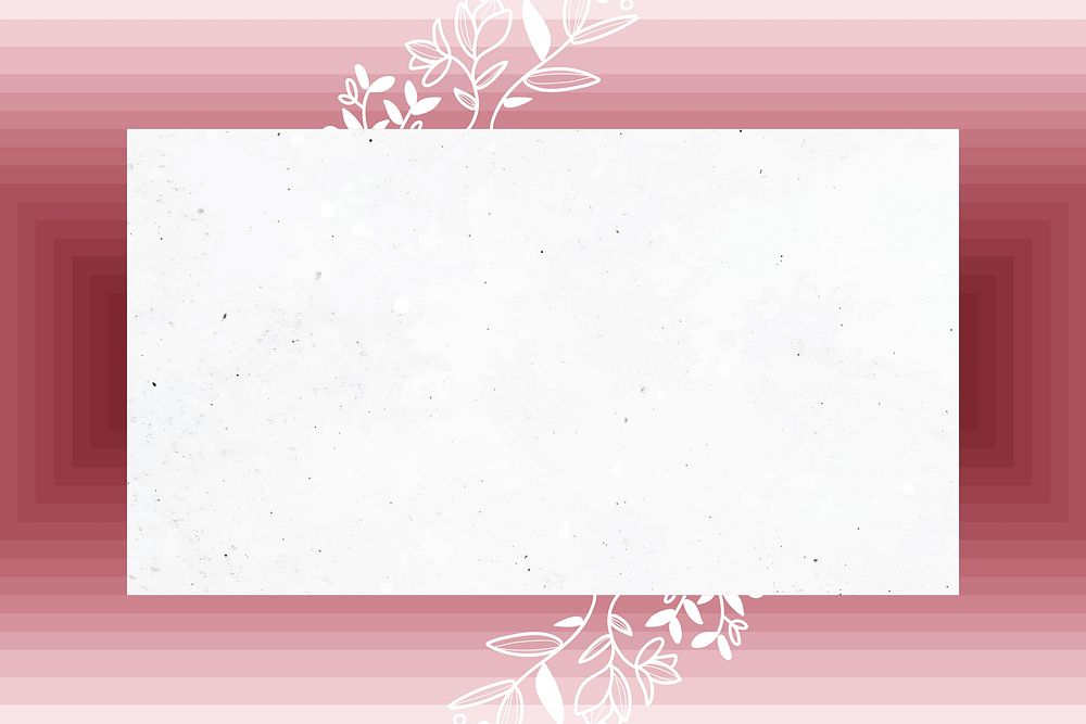 Red rectangle floral frame vector