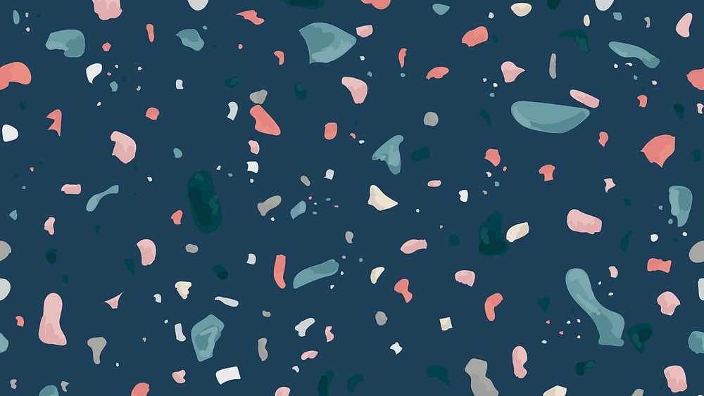 Terrazzo abstract pattern background psd on blue background