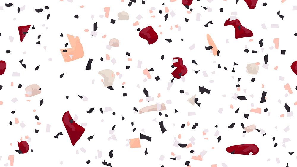 Terrazzo pattern abstract background in velvet red