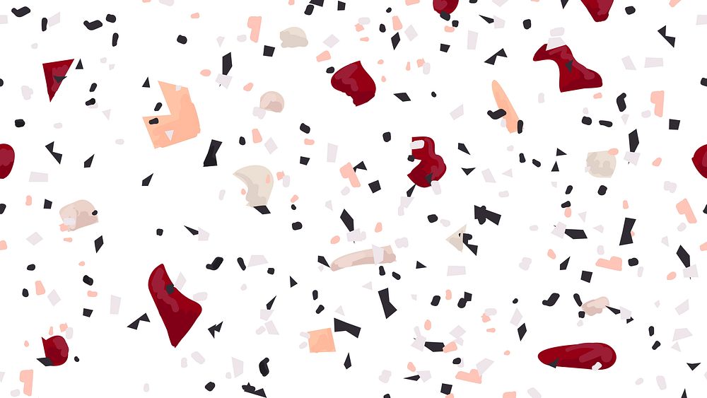 Terrazzo pattern abstract background psd in velvet red