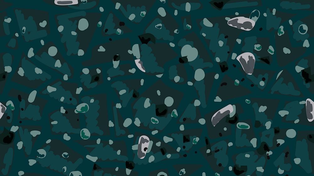 Terrazzo abstract pattern background psd on emerald green background