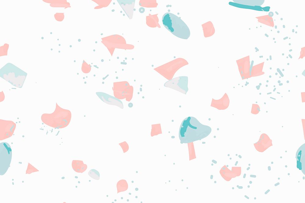 Colorful terrazzo abstract background vector seamless pattern in pink and blue