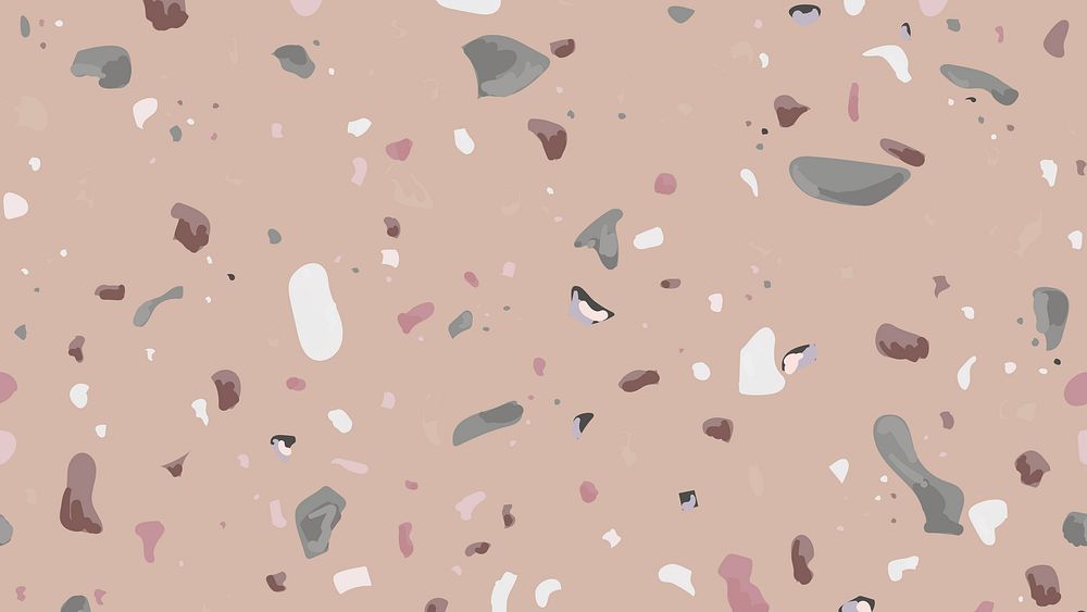 Terrazzo abstract pattern background on brown background