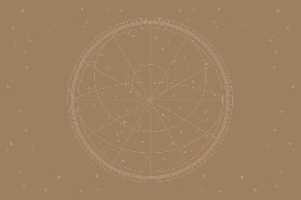 Line constellation map psd background in brown