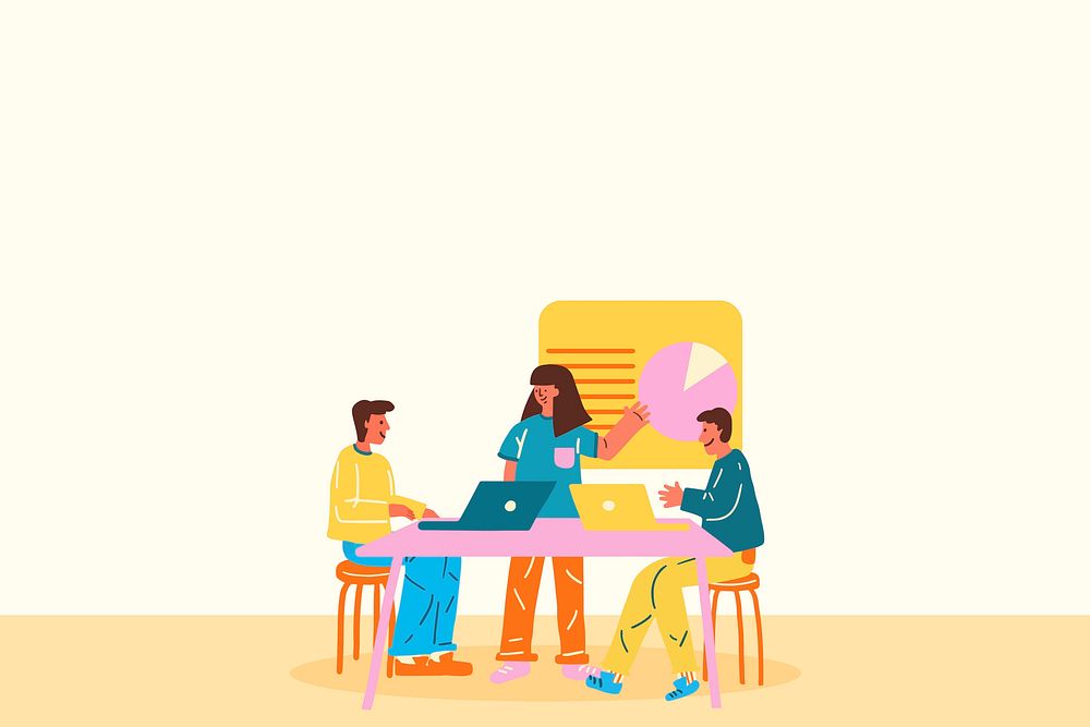 Meeting flat design style vector background