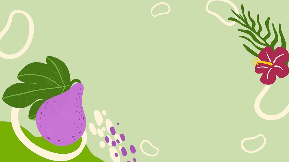 Pear fruit frame on a green background design