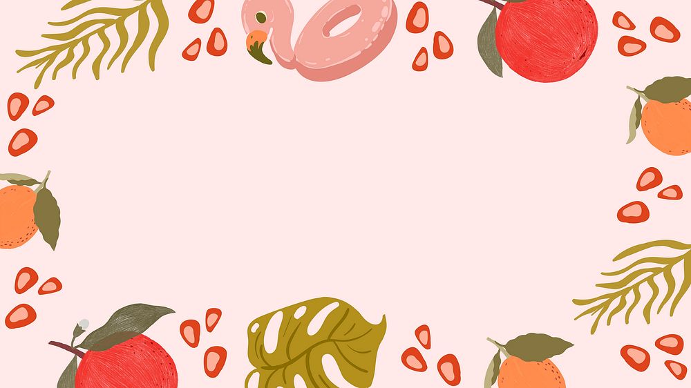 Tropical summer frame on a pink background design vector 