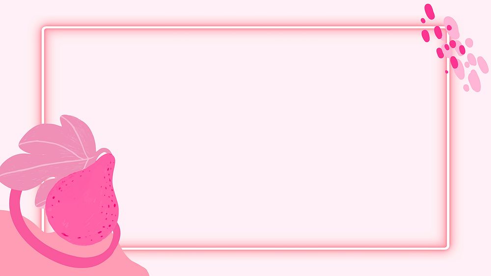 Neon pink rectangle frame background design vector 