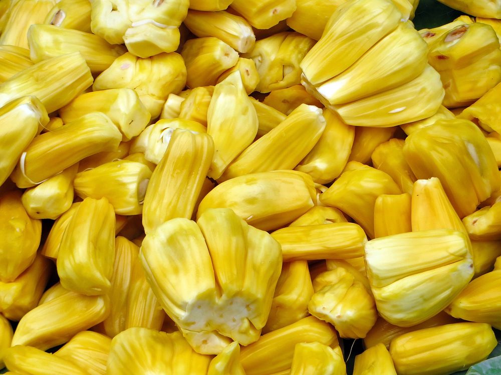 Edible part of the jackfruit. Original public domain image from Wikimedia Commons