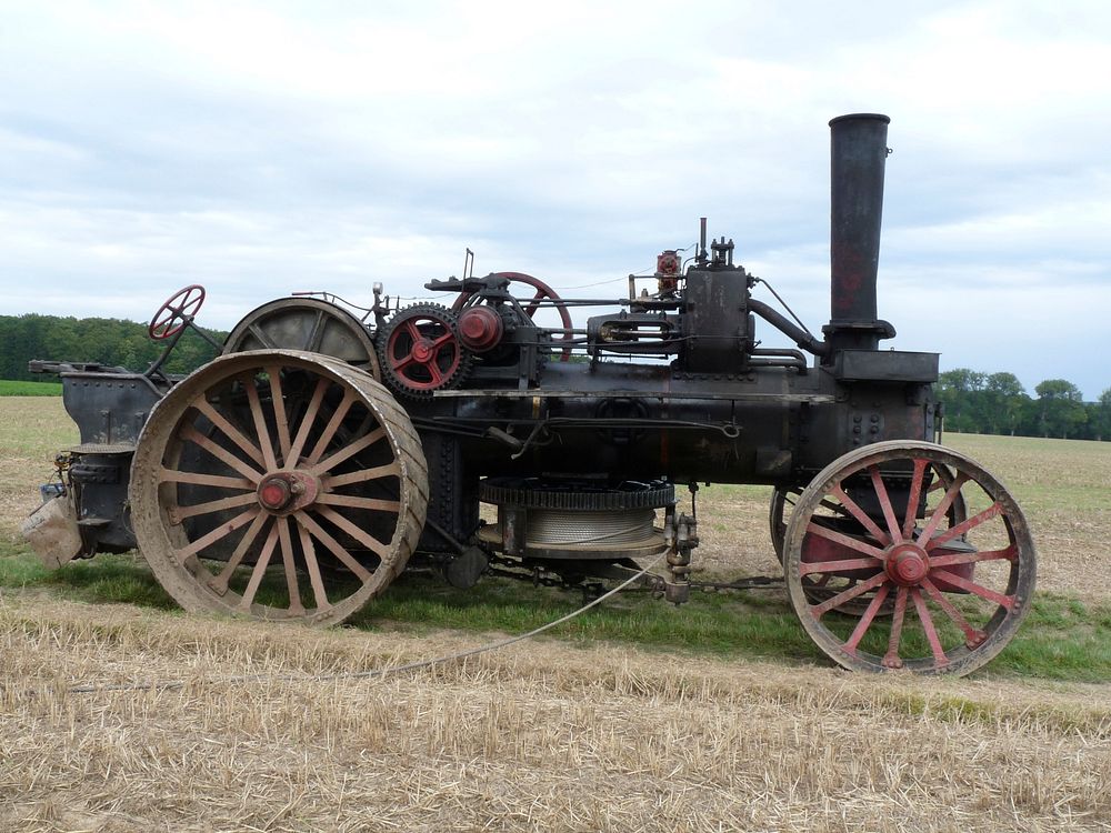 Steam Plow Agricultural Machine. Original public domain image from Wikimedia Commons