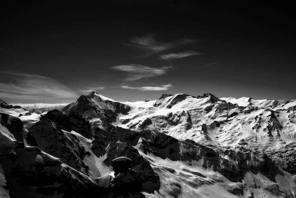 Alpine beauty captured in high contrast. Original public domain image from Wikimedia Commons