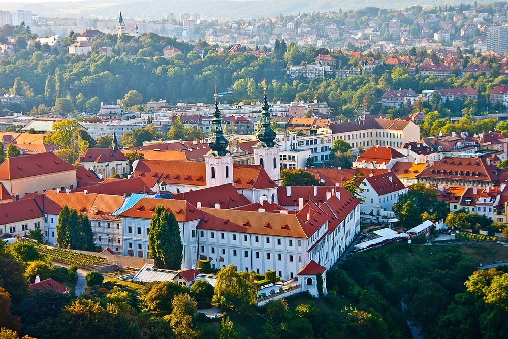 Czech Republic, Prague View From Above, Strahov Monastery. Original public domain image from Wikimedia Commons