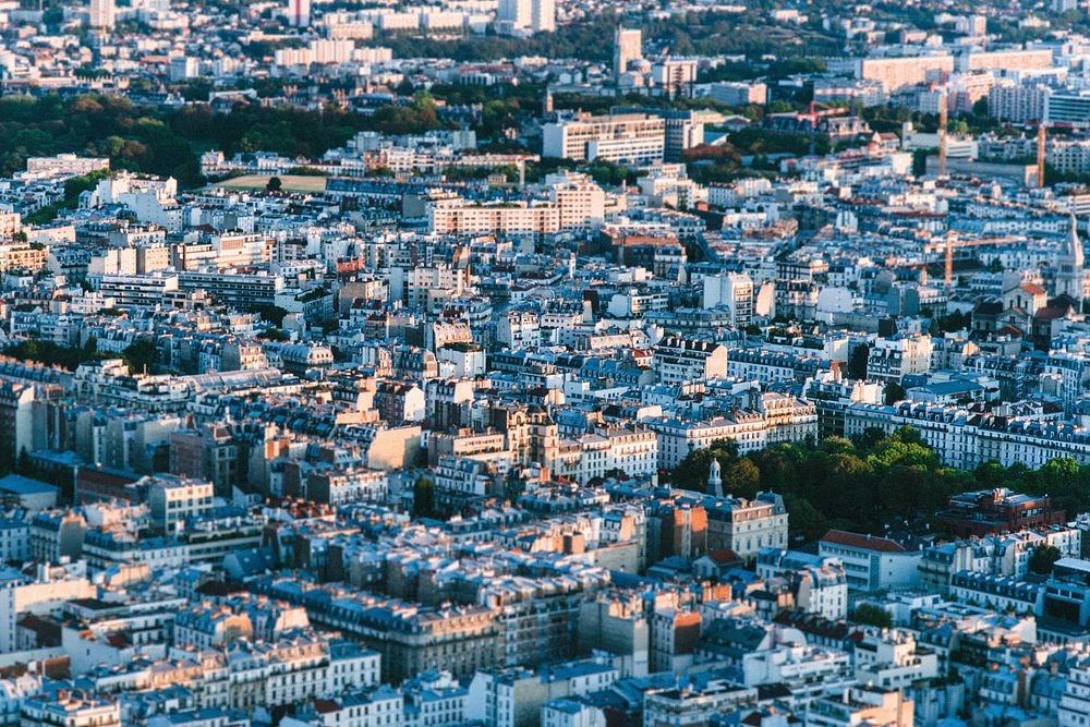 Beautiful view from the top of paris. Original public domain image from Wikimedia Commons