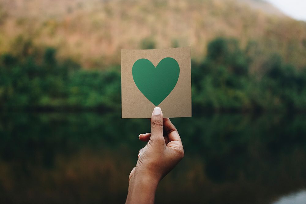 Not paper mockup, heart shape psd