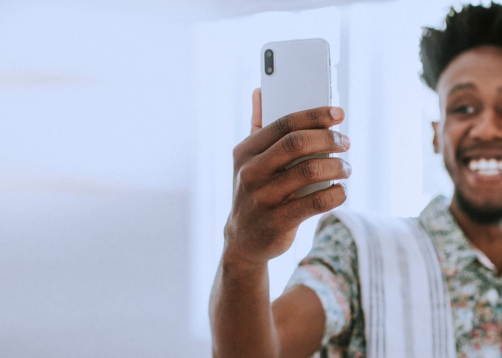 Young black man taking a selfie