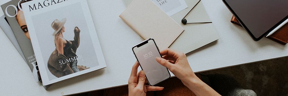 Businesswoman working on smartphone