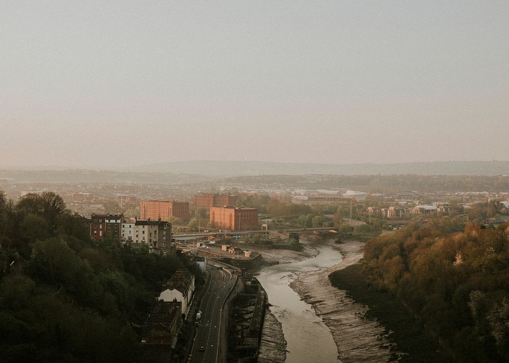 View over an empty Bristol, UK