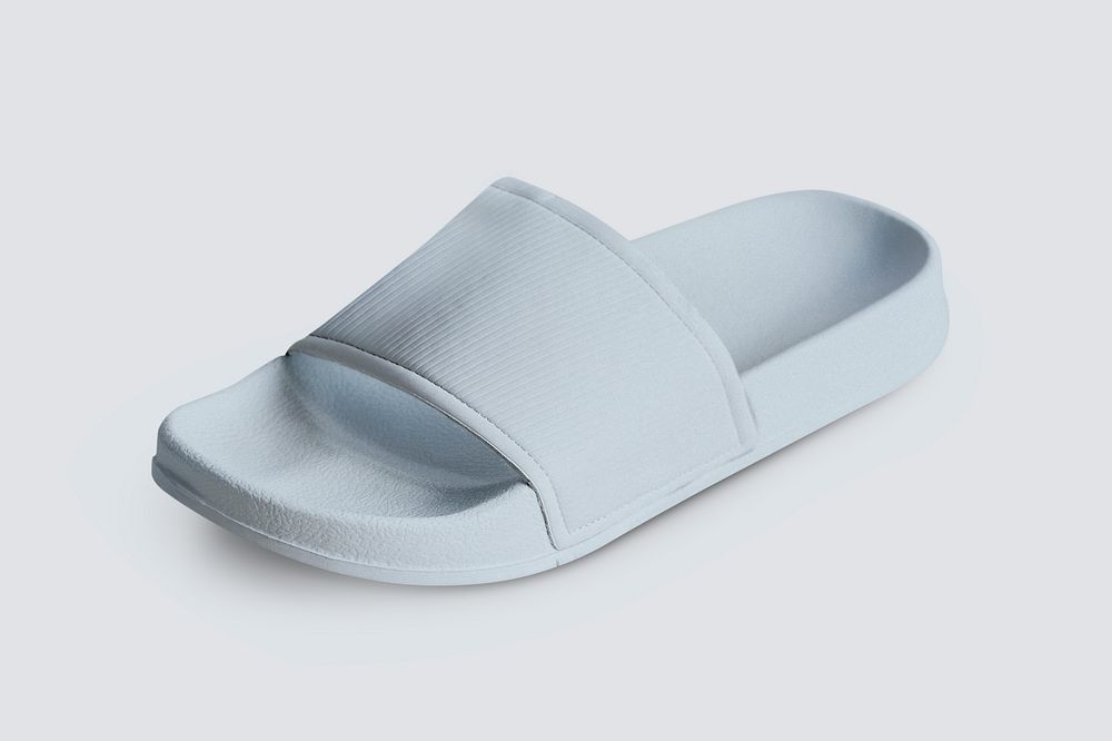 White slide sandal psd summer beach slipper