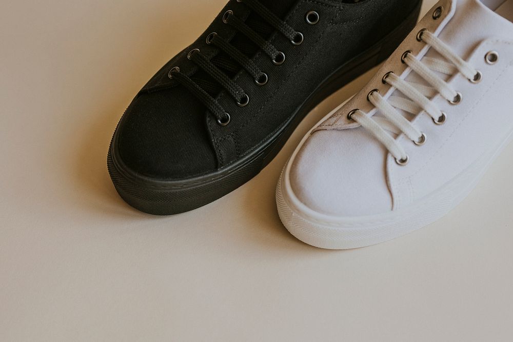 Black and white sneakers mockup