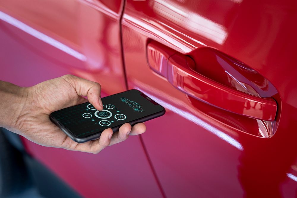 Unlocking rental car by smartphone app