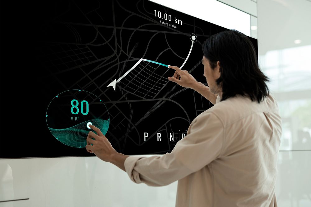 Data presented on a large screen at a seminar