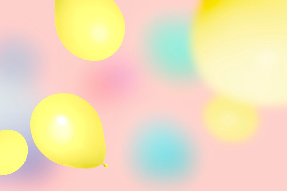 Colorful balloons on a pink background 