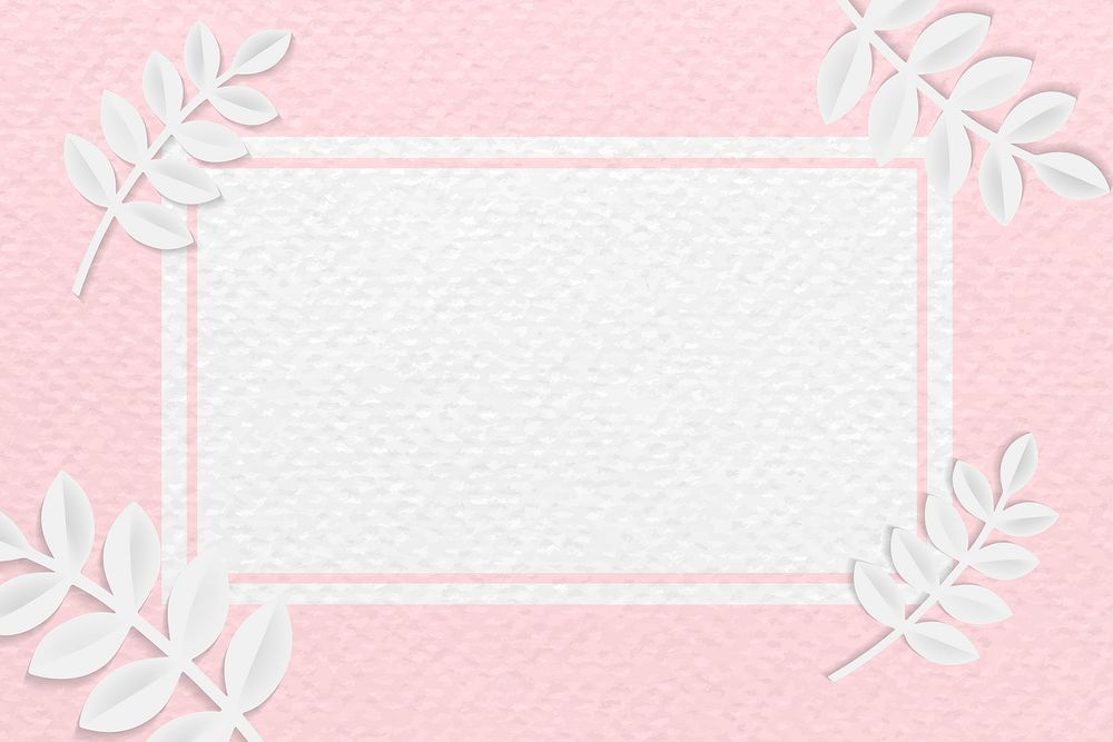 Blank frame on botanical patterned background vector