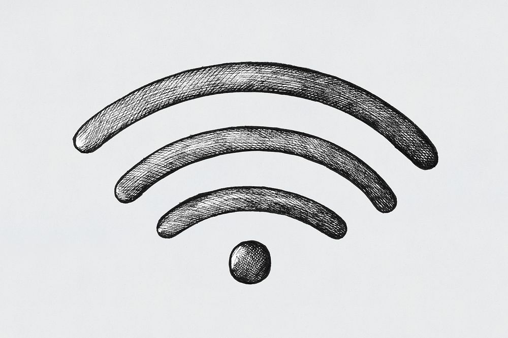 Hand drawn wireless internet symbol sticker