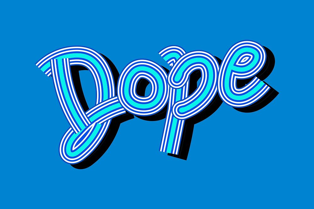 Blue Dope psd word illustration funky
