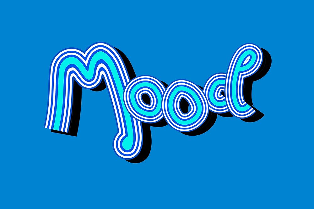 Vector blue Mood retro typography wallpaper