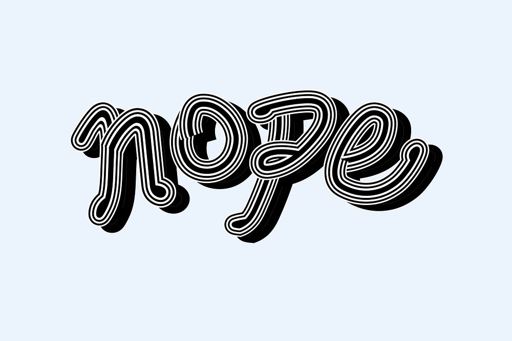 Black Nope vector word illustration wallpaper