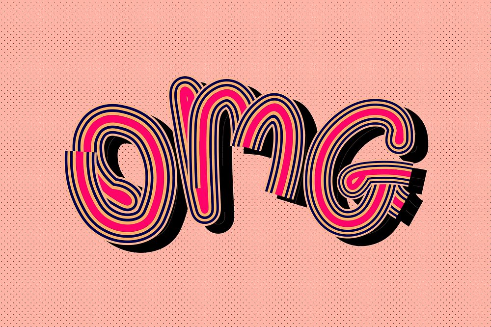 OMG hot pink psd typography wallpaper
