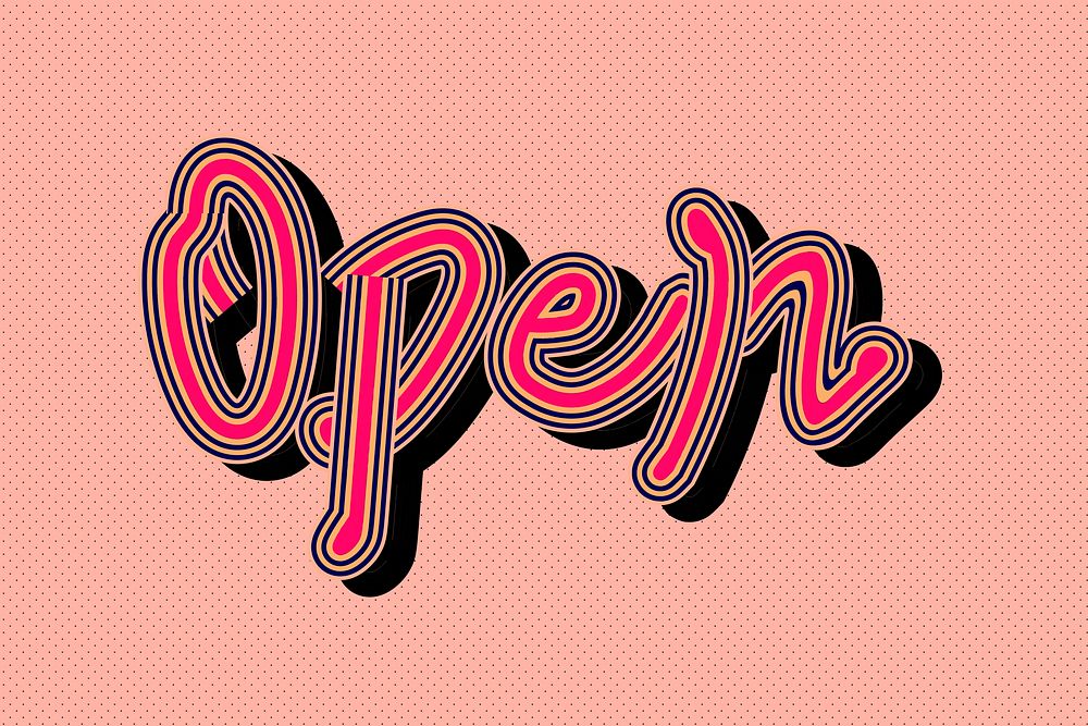 Vector pink Open retro typography wallpaper