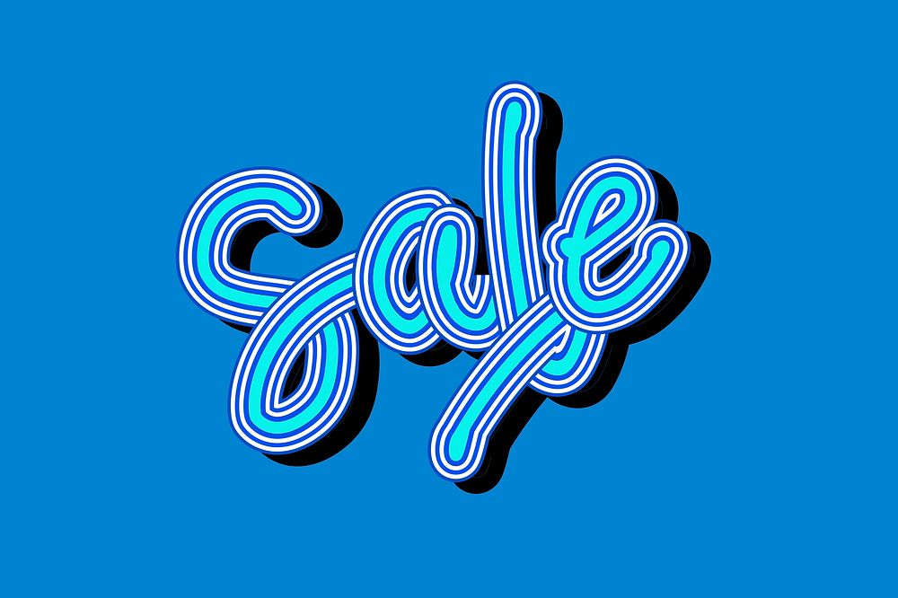 Psd blue Sale word typography wallpaper