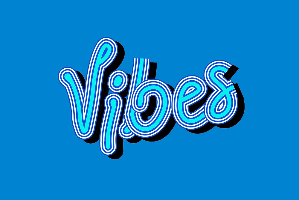 Blue vector Vibes word illustration wallpaper