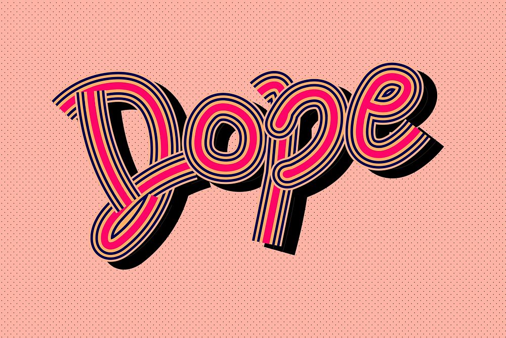 Vintage pink shades Dope vector cursive font wallpaper