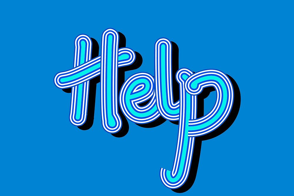 Vector Help retro blue word typography wallpaper