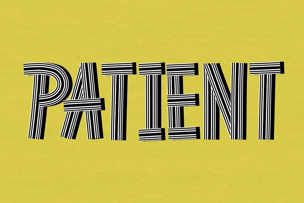 Patient text psd hand drawn concentric font typography