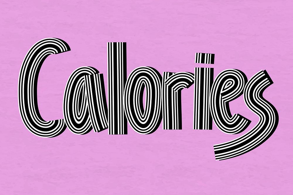 Retro calories lettering vector concentric effect font calligraphy