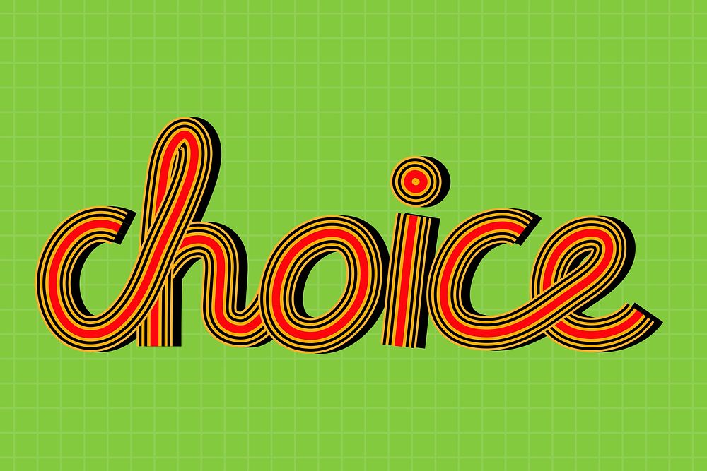 Choice text psd hand drawn concentric font typography