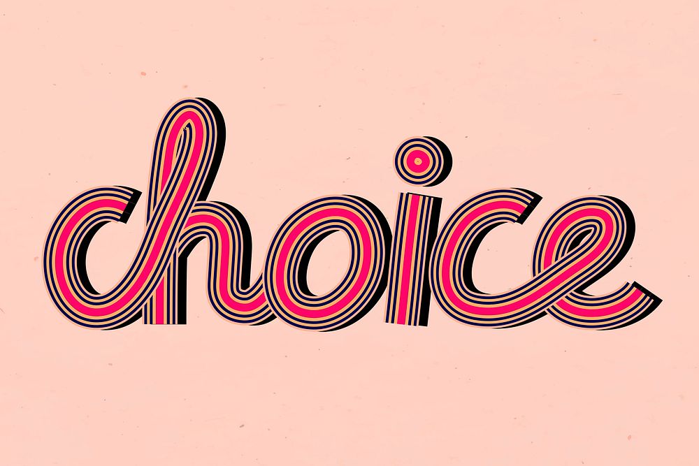 Retro choice psd doodling lettering typography
