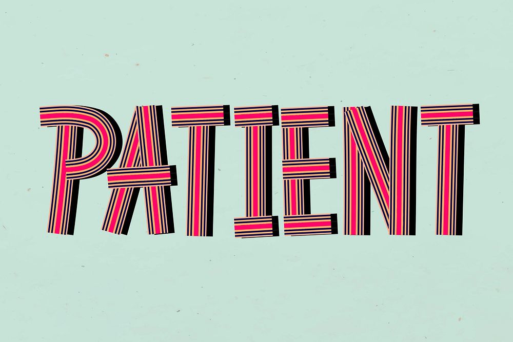 Patient text psd health word concentric font typography hand drawn