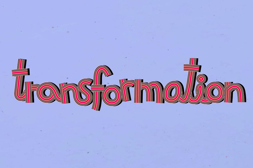 Transformation text vector lettering retro style line font calligraphy