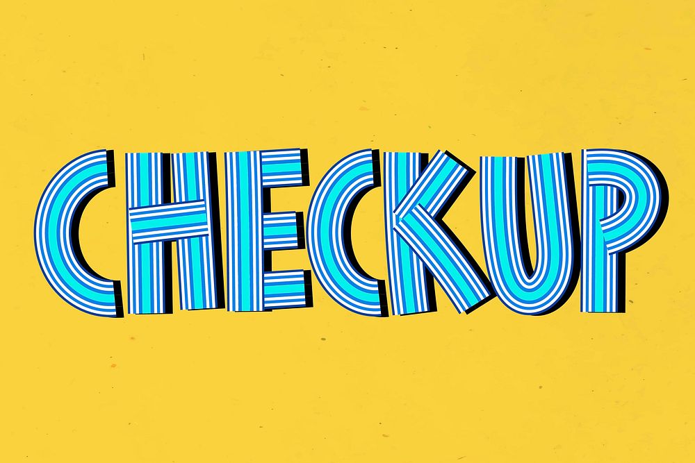 Hand drawn vector checkup lettering concentric font typography retro