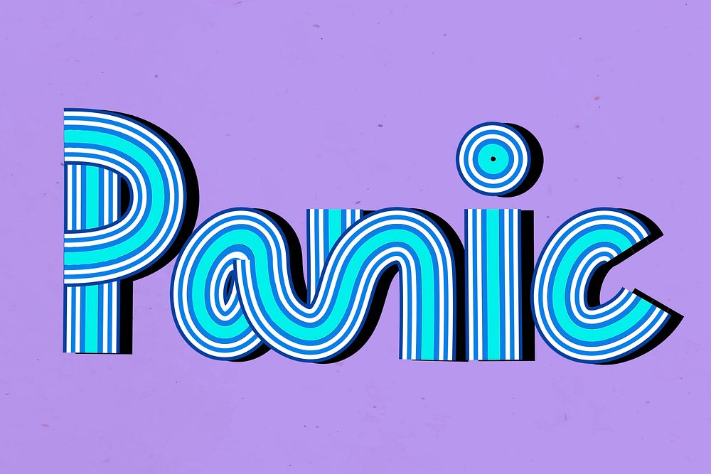 Panic psd line font retro typography lettering hand drawn